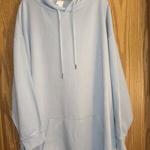 NWT H&M Women's XXL Oversized Light Blue Hoodie